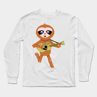 Sloth Playing A guitar Long Sleeve T-Shirt